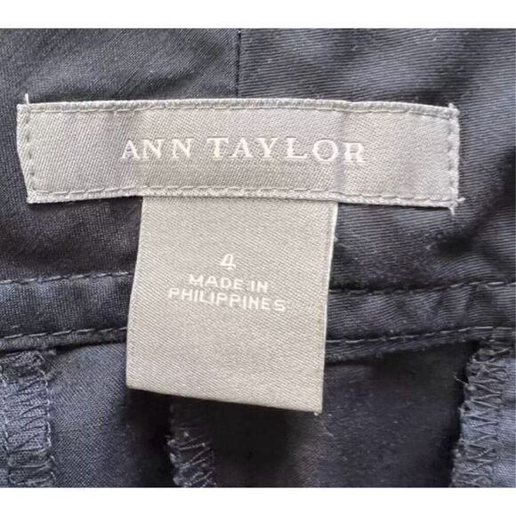 Ann Taylor Women Black Dress Pants Size 4 Mid Rise Wide Leg Zipper Closure - Picture 6 of 8